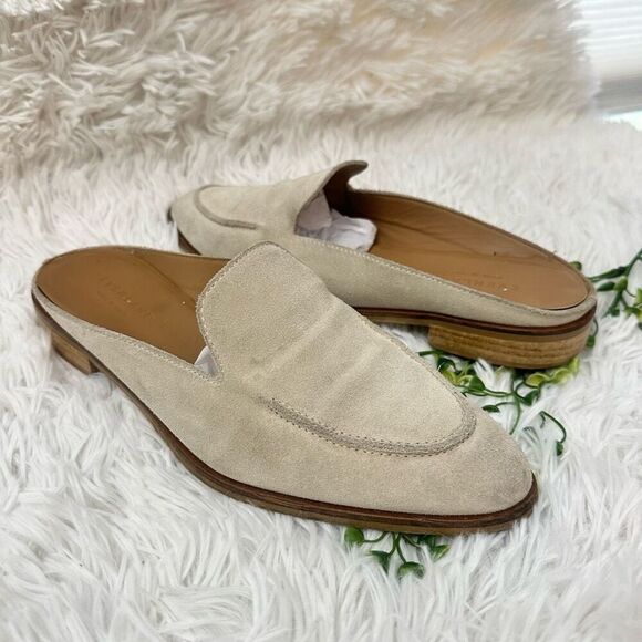 Everlane Womens The Modern Loafer Slip on Mule‎ Sz 8 Beige Suede made in Italy - Picture 1 of 9